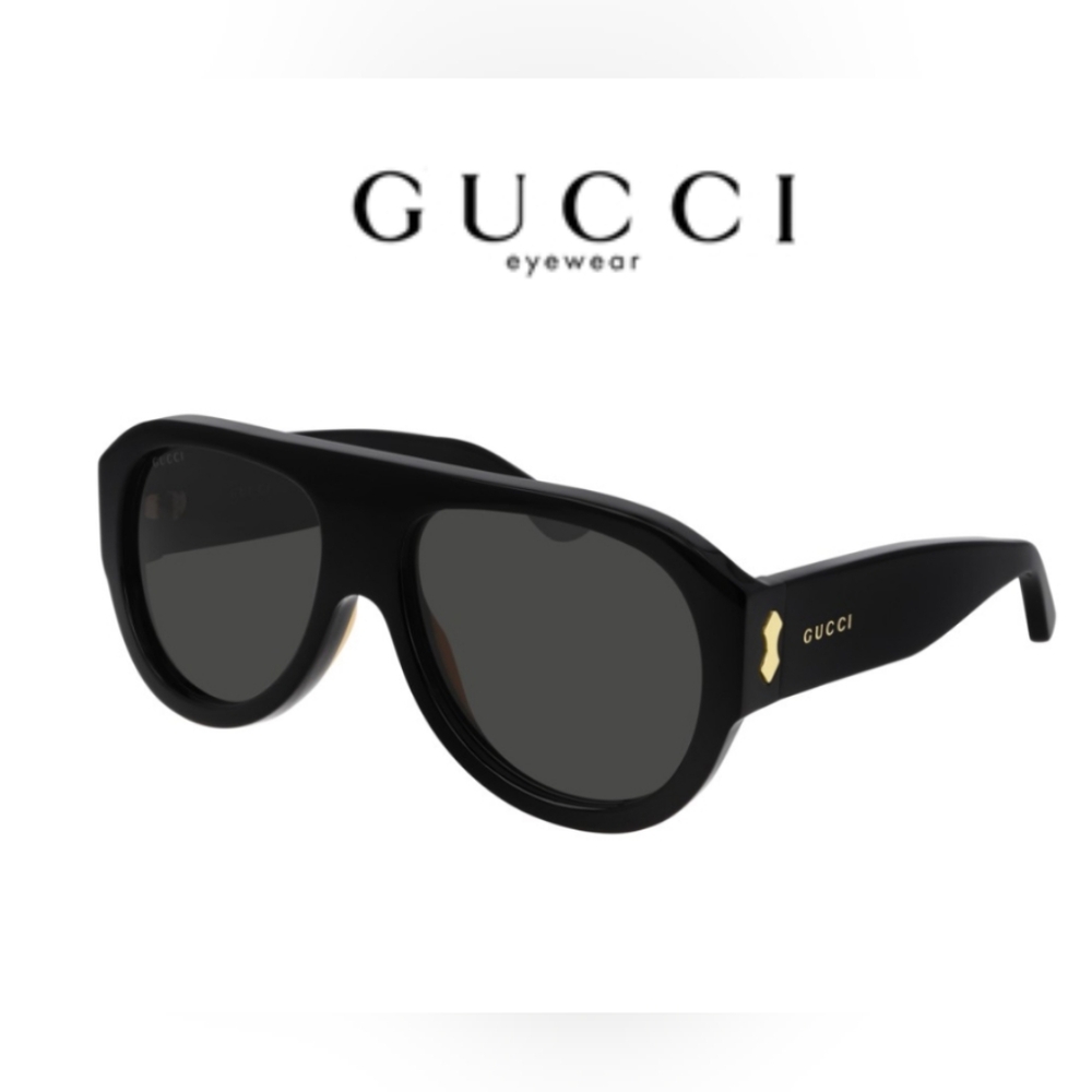 Gucci Black Sunglasses with Gold Logo